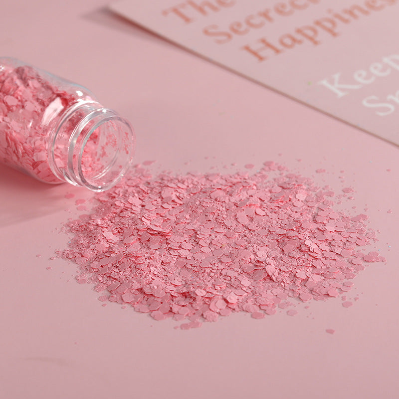 Wholesale DIY Handmade Materials Flow Linen Nail Art Macaron Mixed Glitter Matte Candy Color Hexagonal Glitter